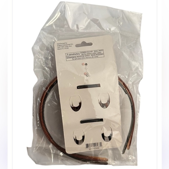 NWT D’Bello Hair Accessories Pack / 2 Plastic Headbands and 2 Claw Clips - Picture 3 of 3